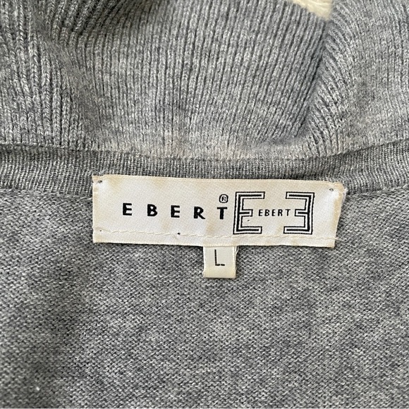 Gray Wool Blend Duster Knee Length Long Ruffle Tie Vest - S/M - Picture 5 of 10